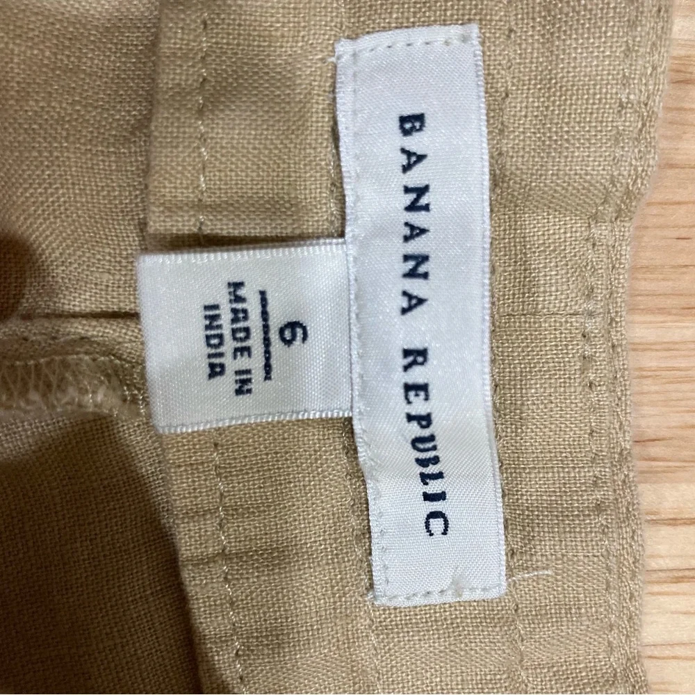 Banana Republic Women’s Khaki Linen Pants Size 6